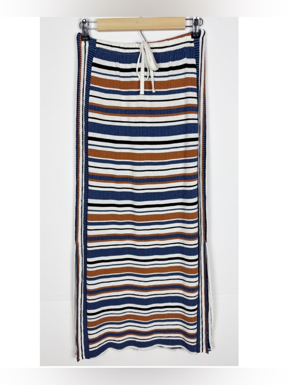 Max Studio Striped Knit Maxi Skirt Size XS Side Slits Boho - Picture 6 of 6